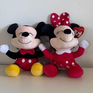Disney Mickey & Minnie Plush Duo - Black, Red, Yellow